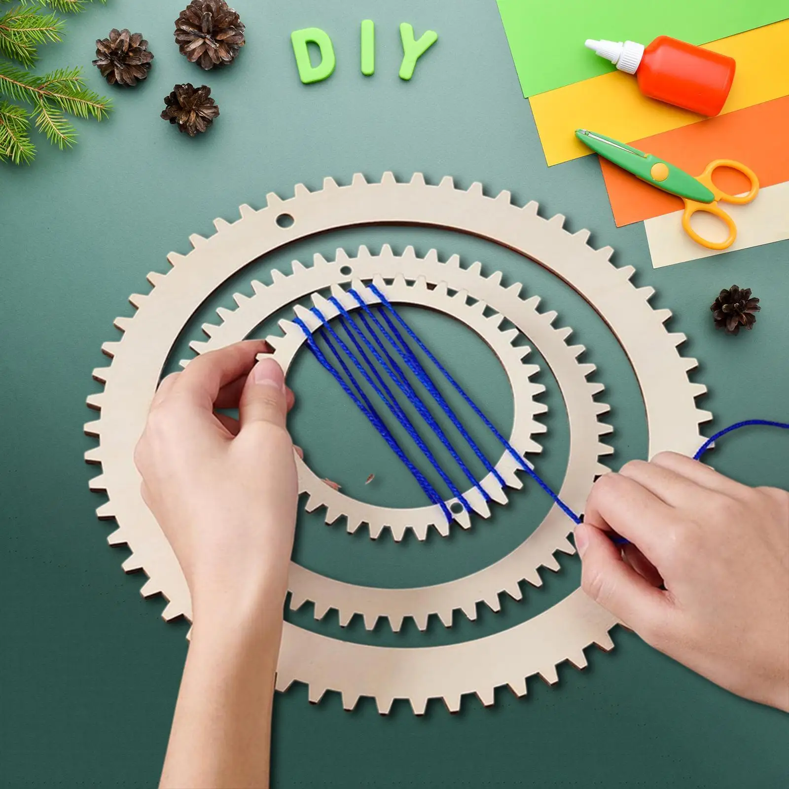 DIY Weaving Loom Kit Wooden Frame Arts Craft Tools for Home Decorations and Kids Creativity