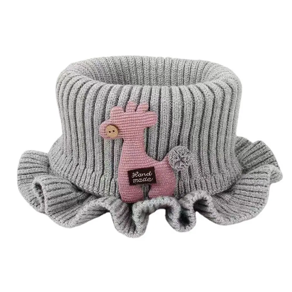

New Circle Winter Warmer Collar Knitted Giraffe Outdoor Scarves Cartoon Knitted Baby Scarf 0-7 Years Kids