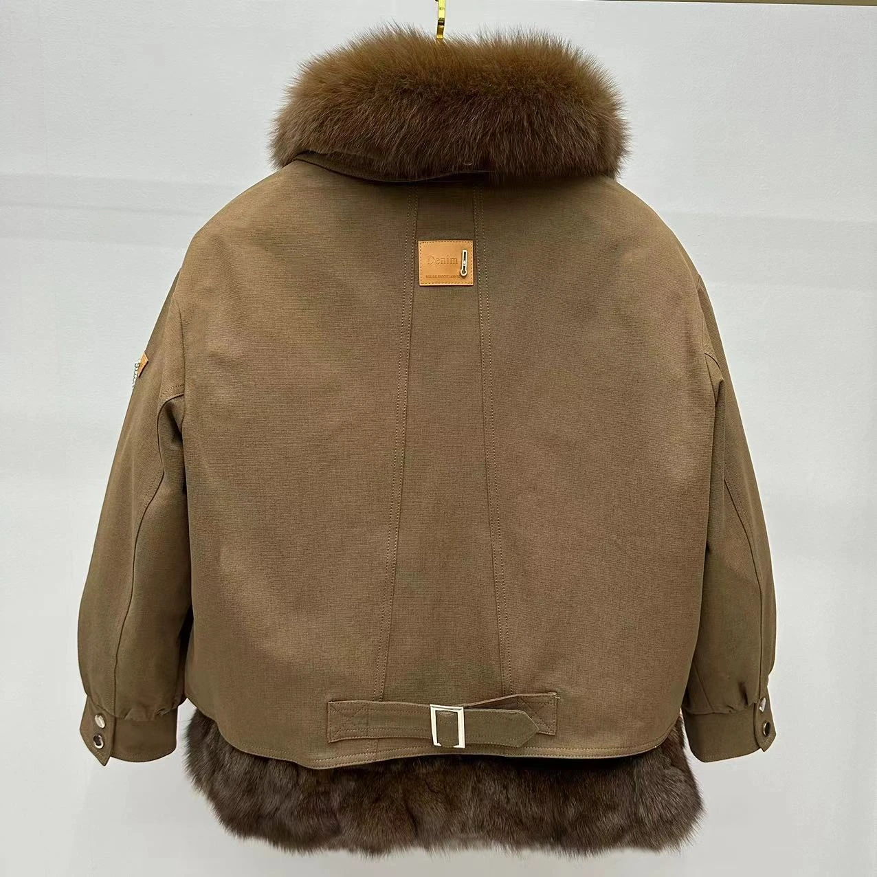 Korea Fashion 2023 Nieuwe Winter Korte Parka 'S Warm Gewatteerd Jack Turn-Down Bontkraag Met Lange Mouwen Verwijderbare Rex Konijn Voering Jas