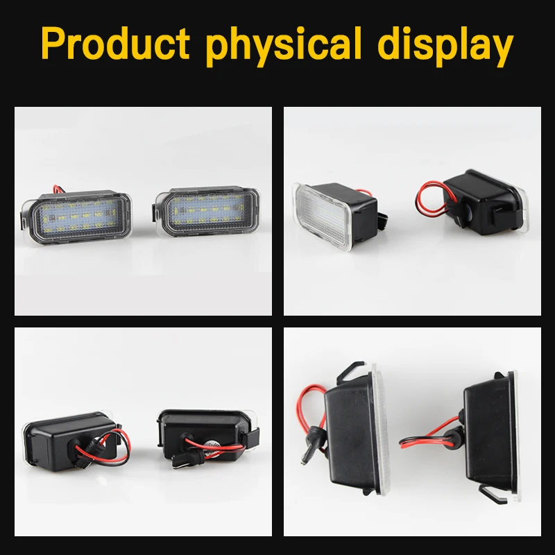 

2PC License Plate Light For Ford Kuga S-Max Mondeo MK4 MK5 MK2 Fiesta 2008-2019 Focus ABS Plastic 12V LED Number Signal Lamp 12V