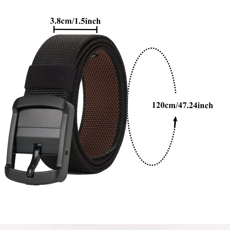 Fashionable Swivel Pin Buckle Reversible Two-Tone Nylon Belt Unisex Versatile Durable Reversible Belt outdoor woven casual belt