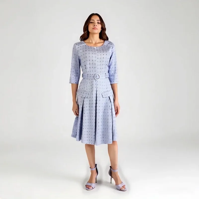 

Summer Dashiki African Dresses for Women Elegant African Half Sleeve O-neck Polyester Party Evening Midi Dress African Clothing