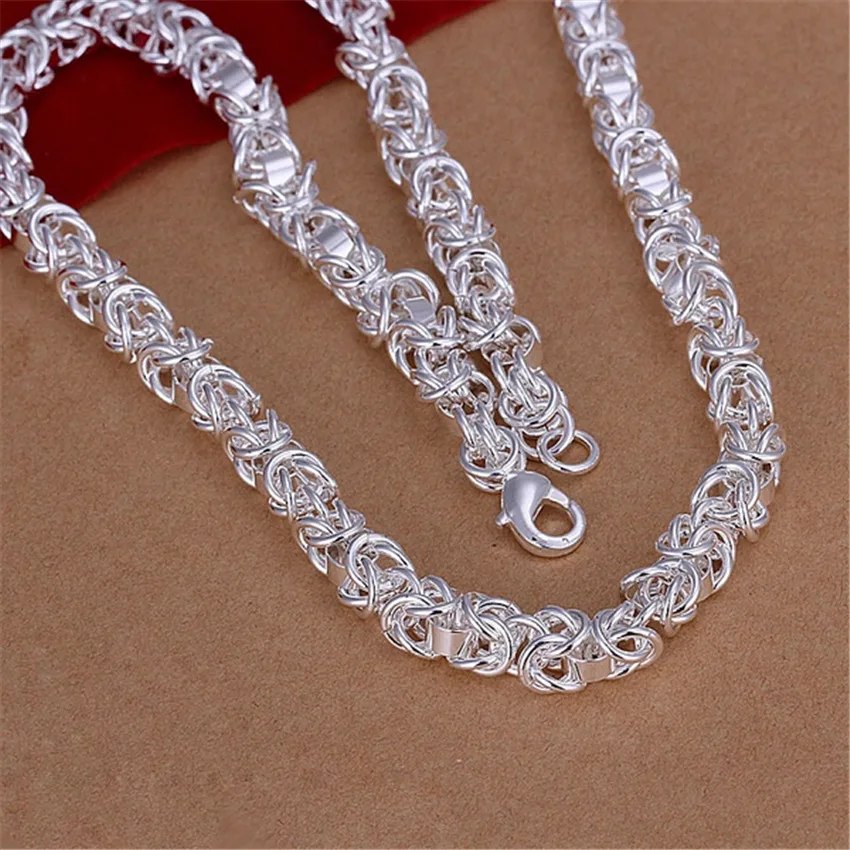 

Factory wholesale high quality refined charm Men Women silver color Necklace Fashion Jewelry wedding hot gift