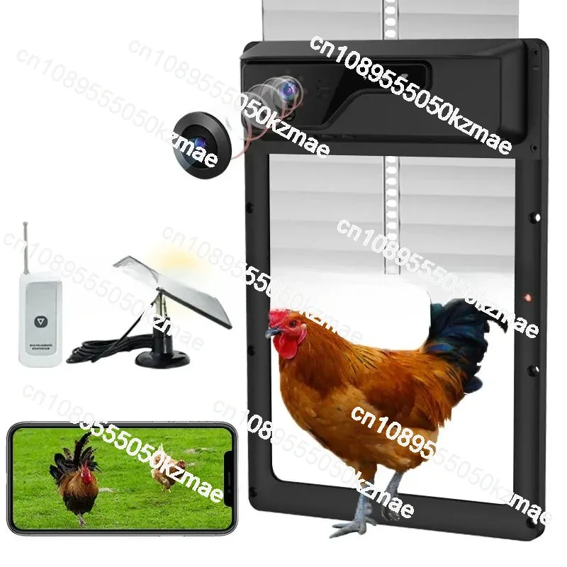 For IP65 waterproof solar timer farm program control new automatic chicken coop door with camera