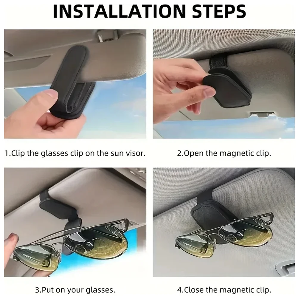 Estuche para gafas de sol para visera de coche, Clip para tarjeta, soporte para boletos, sujetador, caja de bolígrafo para Tesla modelo 3, modelo Y,