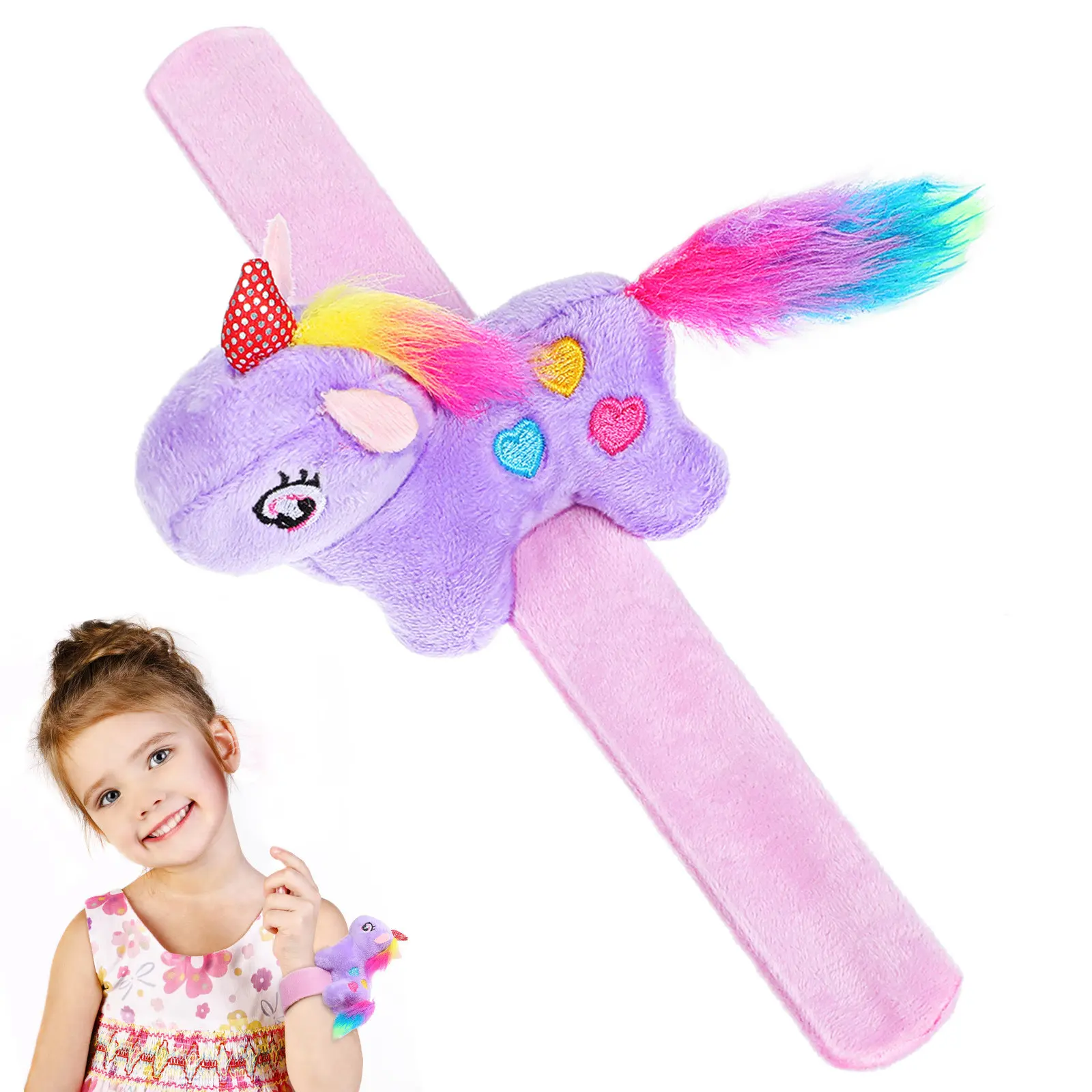 

Lovely Unicorn Slap Bracelet Kids Elastic Wrist Band Fun Slap on Design Party Accessory Gift for Birthday Event Unicorn
