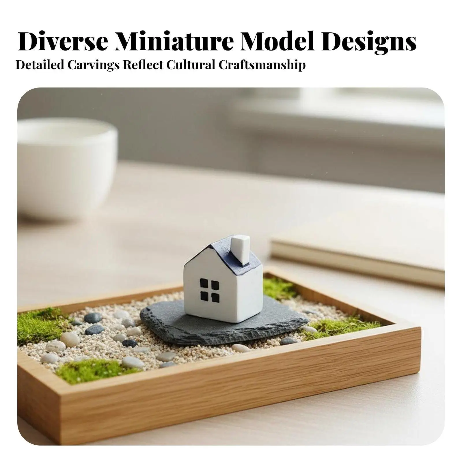 Resin Craft House Miniature Home Decorative Figures Garden Decoration Sculpture for Exterior Rustic Decoration