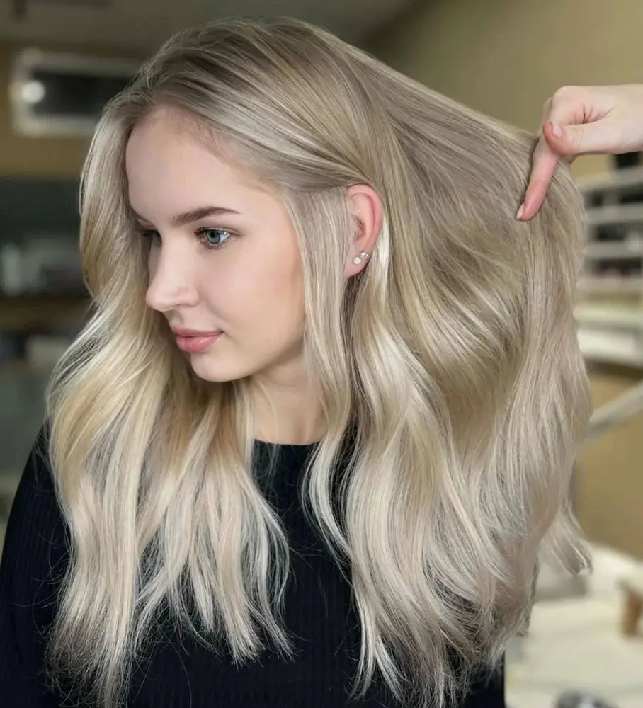 13x4 Ombre Ash Blonde Lace Front Wig Heat Resistant Fibre Wig 22 Inches Long Body Wave Wig Natural Preplucked Hairline Soft Hair