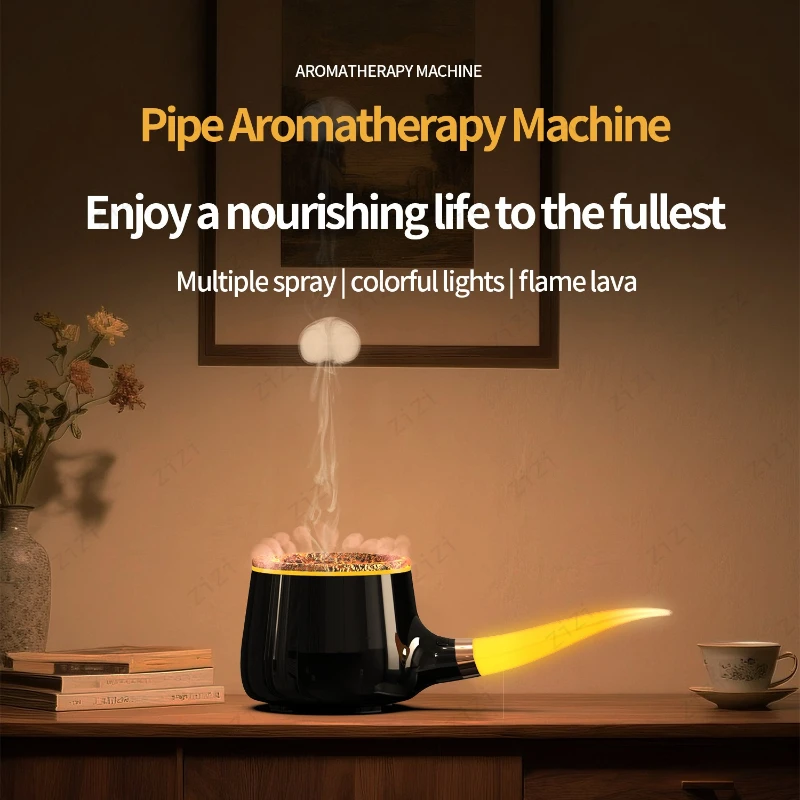 Creative Pipe Styling Ring Aromatherapy Machine USB Colorful Atmosphere Light Humidification Aromatherapy Machine