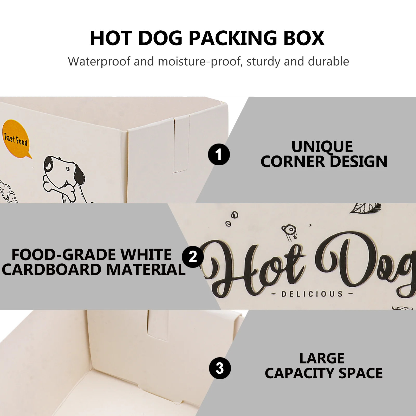 100 Pcs Hot Dog Wrappers Box Snack Wrapping Container Set Paper Food Boats Baby