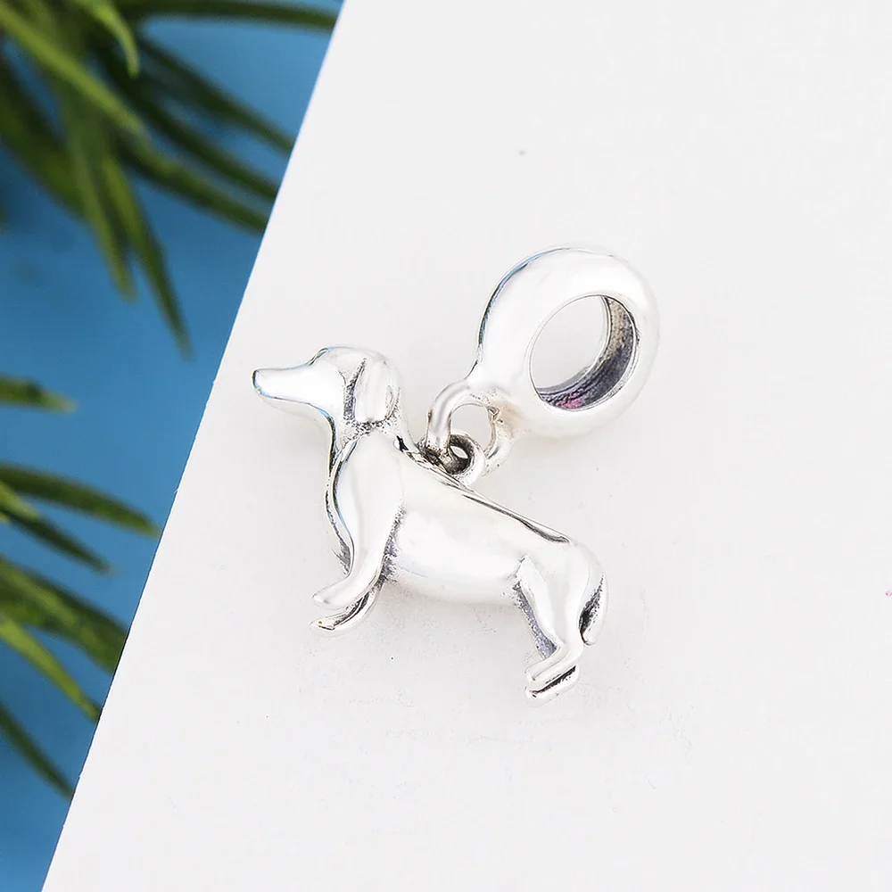 Fit Original Charm Bracelet 100% 925 Sterling Silver Animal Dachshund Dog Chihuahua Puppy Bead For Making Women Berloque 2022