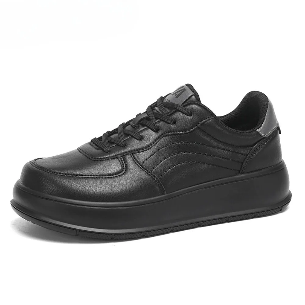 2025 bola minimalista punta ancha caja nariz casual zapatos para caminar zapatillas de deporte tela cuero apilado altura calzado para hombres hombre mujer