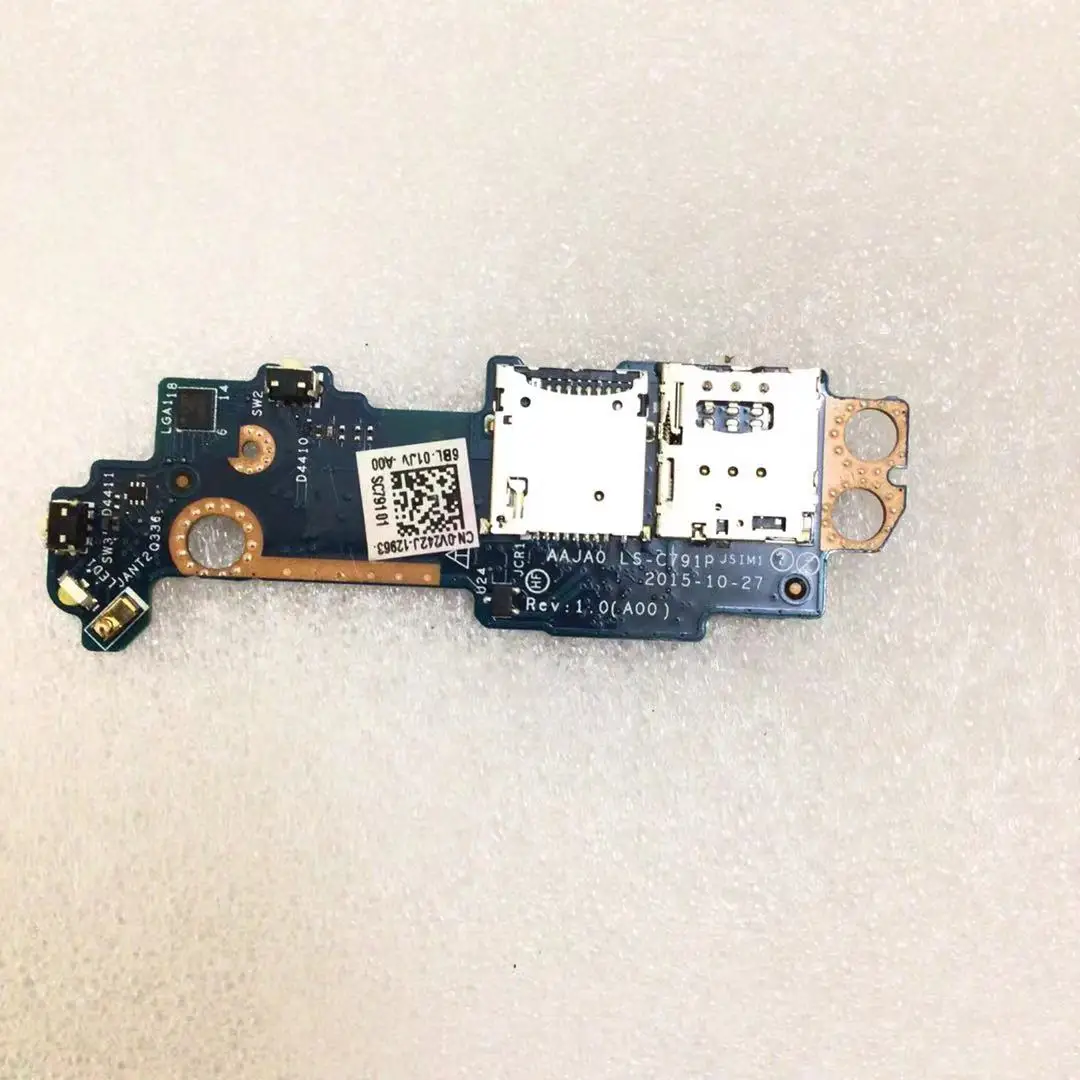 Power Button Daughter Board SIM SD Card Reader Slot LS-C791P 0V242J Replacement For Dell Latitude 5175 5179 Tablet