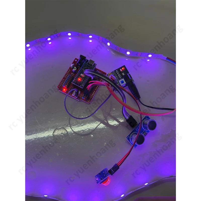 1Set Smart Ultrasonic Induction Ambient Lamp Models Distance Sensing Light Module Multi-Color Multi-Light Modes DIY Ornament