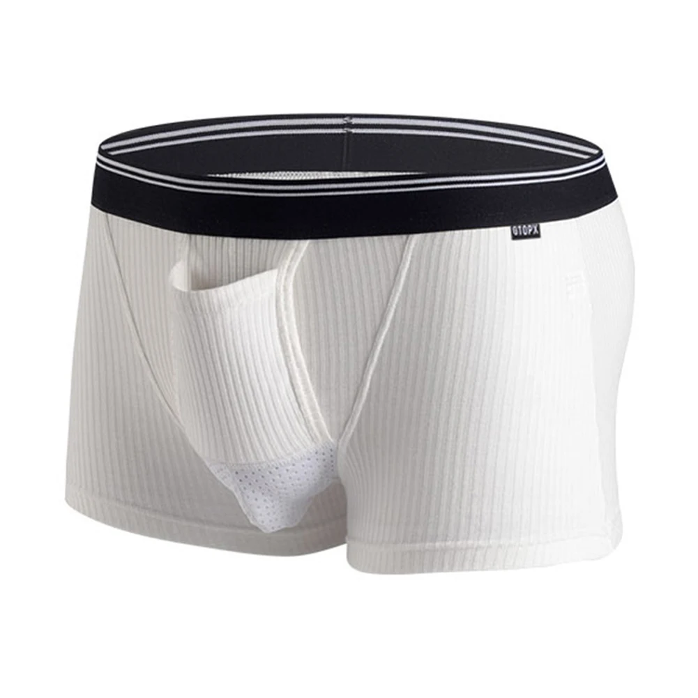 Sexy Mens Convex Separation Panties Threaded Breathable Underwear Boxers Shorts U Convex Pouch Underpants Trunk Boxershorts