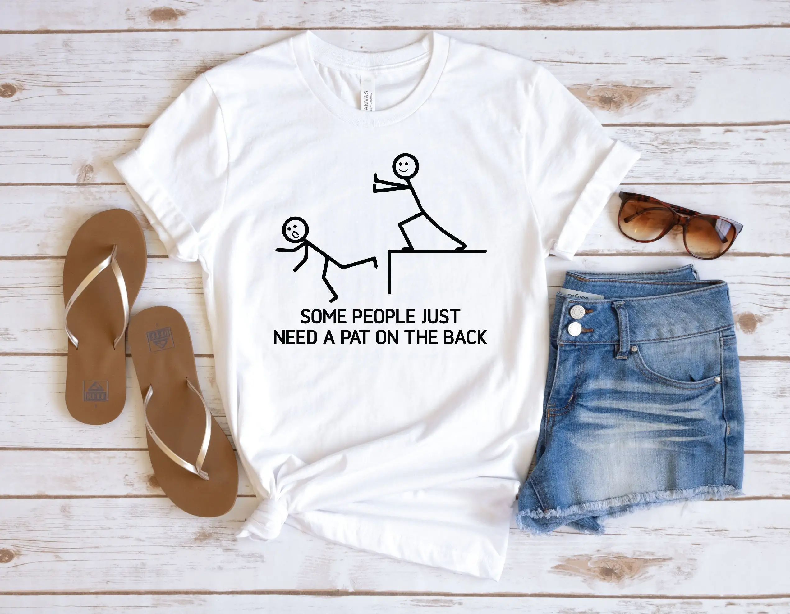 Funny T Shirt Some People Just Need A Pat On The Back Offensive Sarcastic Women Hilarious Humor