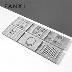 Oirlv Grey Jewelry Display Set Shop Cabinet Display Props Necklace Display Bust Jewelry Store Ring Earrings Bangle Tray