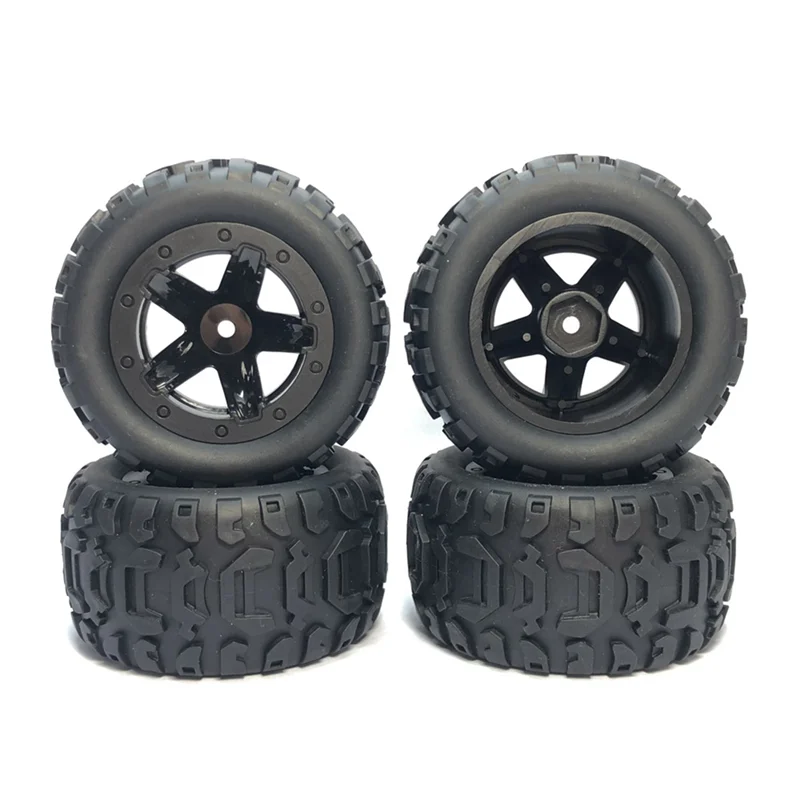 4 szt. dużych poszerzonych opon do WLtoys144001144010124017124019 12428 Haiboxing 16889 Części do samochodów RC, czarne