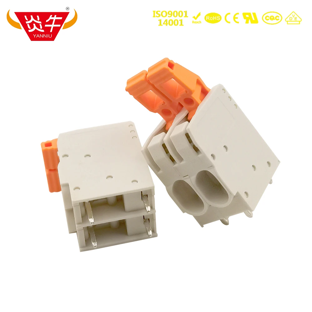 10Pcs KF206 DG2206 PLH5 7.5mm 1P ~ 8P PCB CONNECTOR BARRIER TERMINAL BLOCK 41A 1000V YELLOW BUTTON PHOENIX CONTACT DEGSON