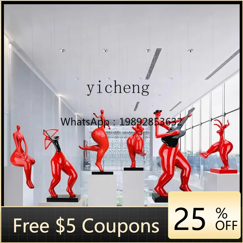 LYY  music blowing, bouncing, figure sculpture, abstract ornament, floor-to-ceiling home decoration