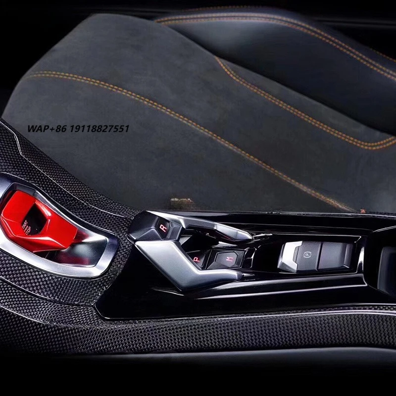 

Hot Sale 2PCS Glossy Carbon Fiber Car Interior Center Console Side Trim Strips for Lambo Huracan LP610