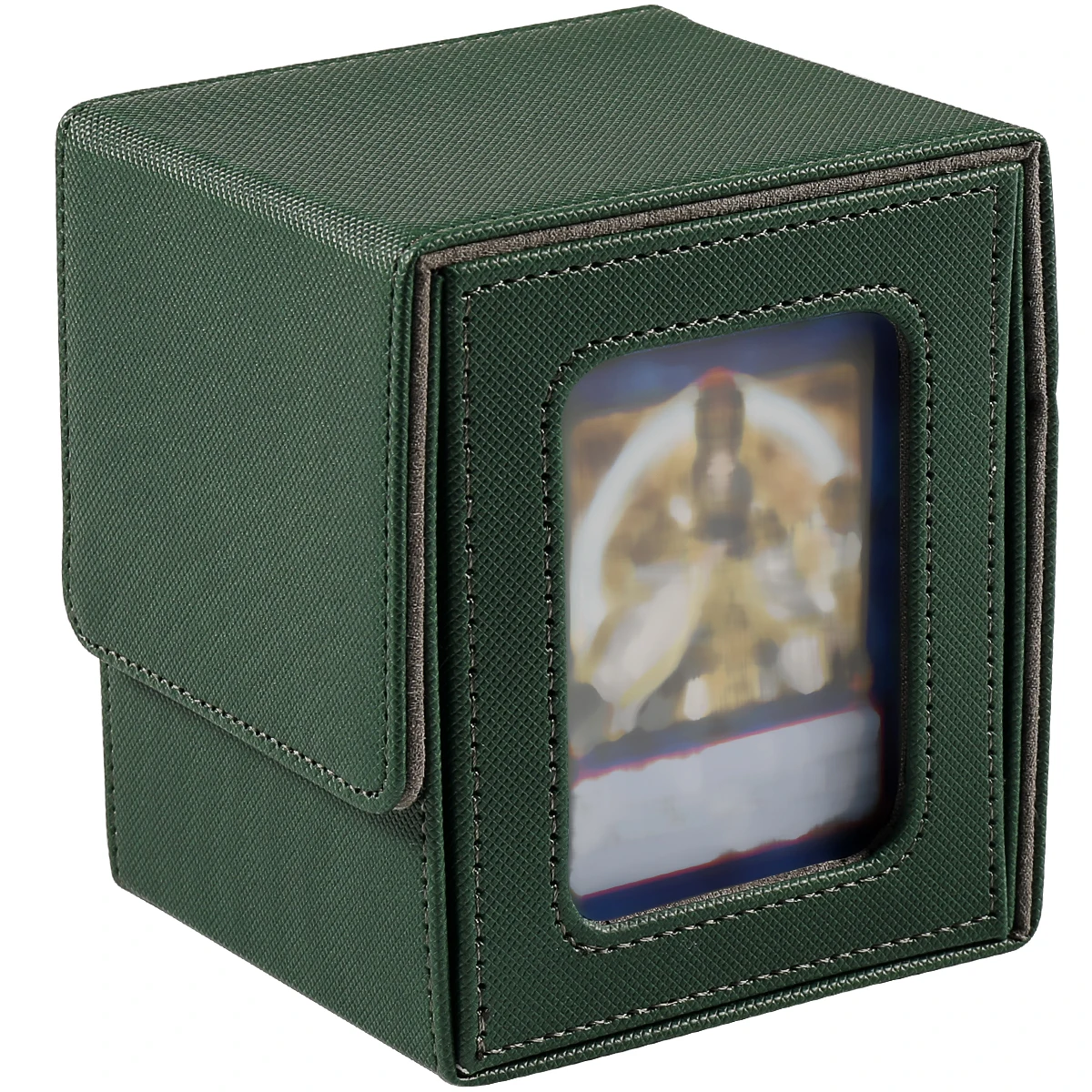 صندوق بطاقات MTG مع نافذة عرض، صندوق تخزين بطاقة المعاملات، قادر على حمل أكثر من 120 مجموعة واحدة من البطاقات