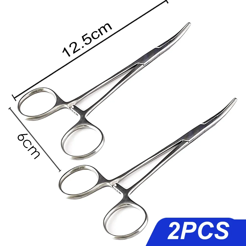 1-2Pcs Angeln Zangen Haken Extractor Gebogen Gerade Fisch Control Aushaken Ausrüstung Entferner Gebogene Spitze Slicer chirurgische Clips