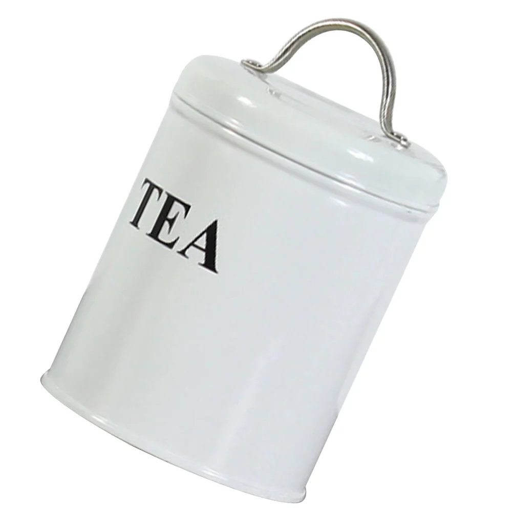 

Nordic Style Tea Canister Multi-Functional Coffee Bean Tin Milk Powder Sealing Jar Black White Vintage Print Moisture Proof