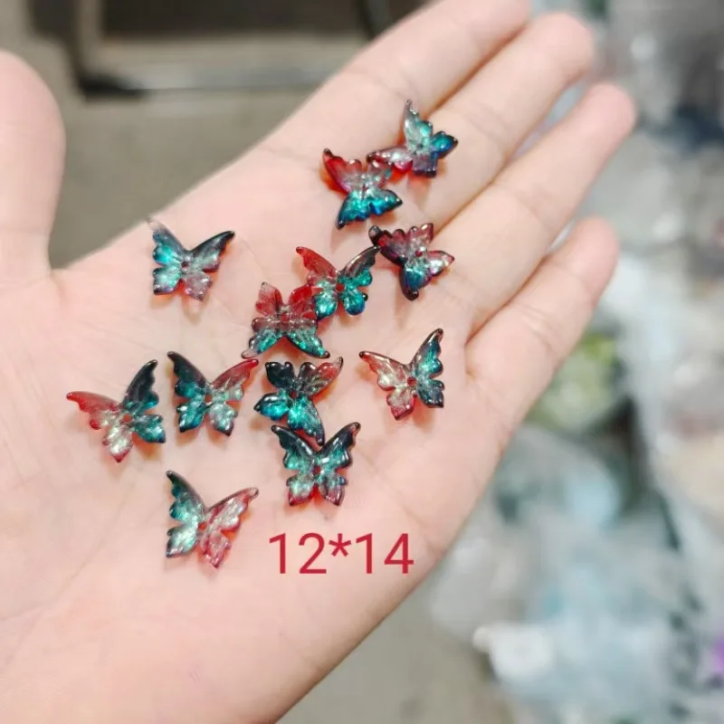 20pcs New Design 3D Butterfly Beads 12x14mm Czech Glass Loose Beads For Jewelry Making Diy Charm Necklace Bracelet Accessories