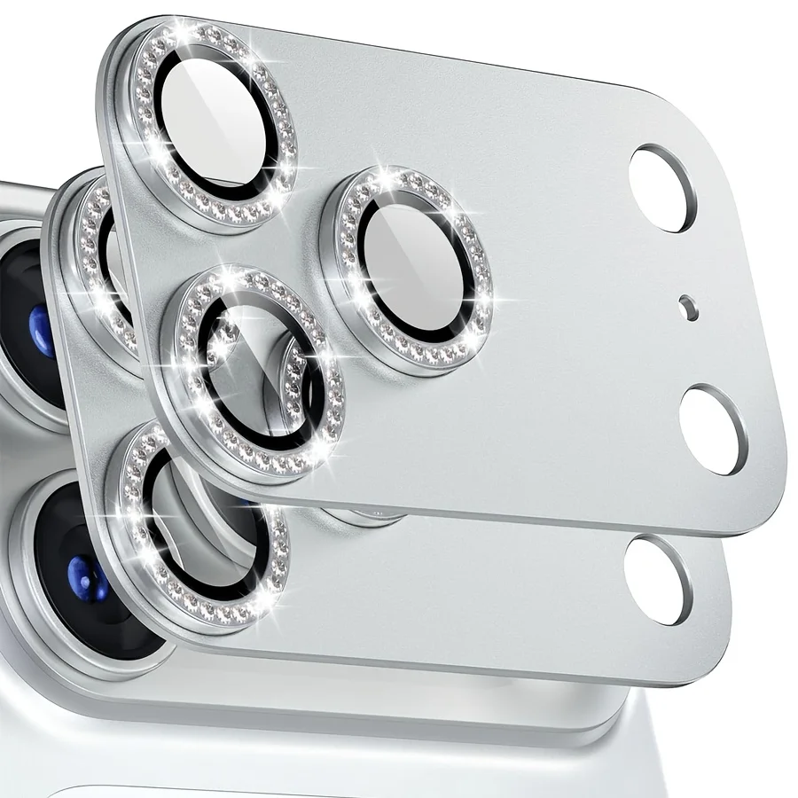 Strass-Glitzer-Kameraobjektivschutz für iPhone 18 Pro Max, Aluminiumrahmen, 9H gehärtetes Glas, vollständige Abdeckung, kratzfest, benutzerfreundlich – Detail 5