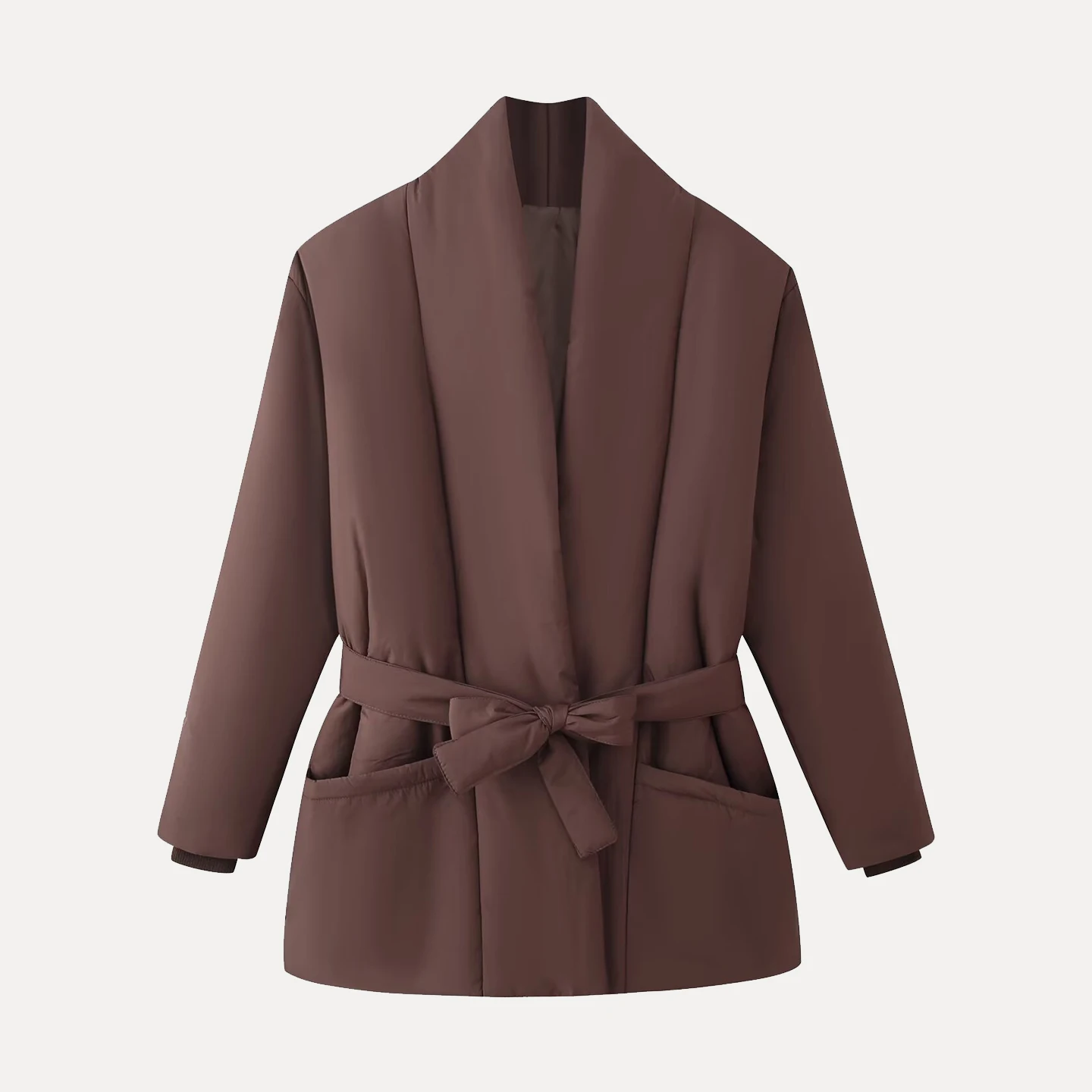 Manteau ample pour femme, couleur Pure, ceinturé, polyvalent, personnel, Simple, vêtements d'extérieur pour dames, Long, hiver 2025