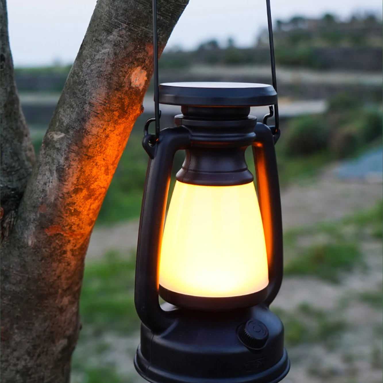 Solarna lampa kempingowa LED na zewnątrz wielofunkcyjna lampa nafta Retro na kemping na balkon ogrodowy przyjęcie urodzinowe bożonarodzeniowe