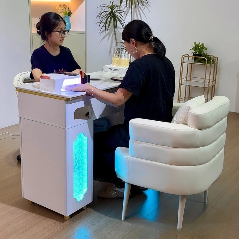 High-power vacuum cleaner nail art table, single nail table full set with outlets