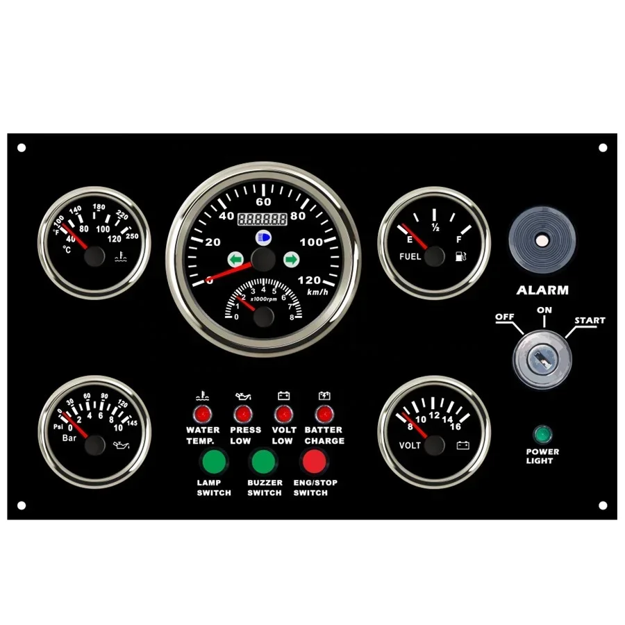 Boat Instrument Panel  300*190 mm ECP Boating Instruments Panel diesel gauge panel