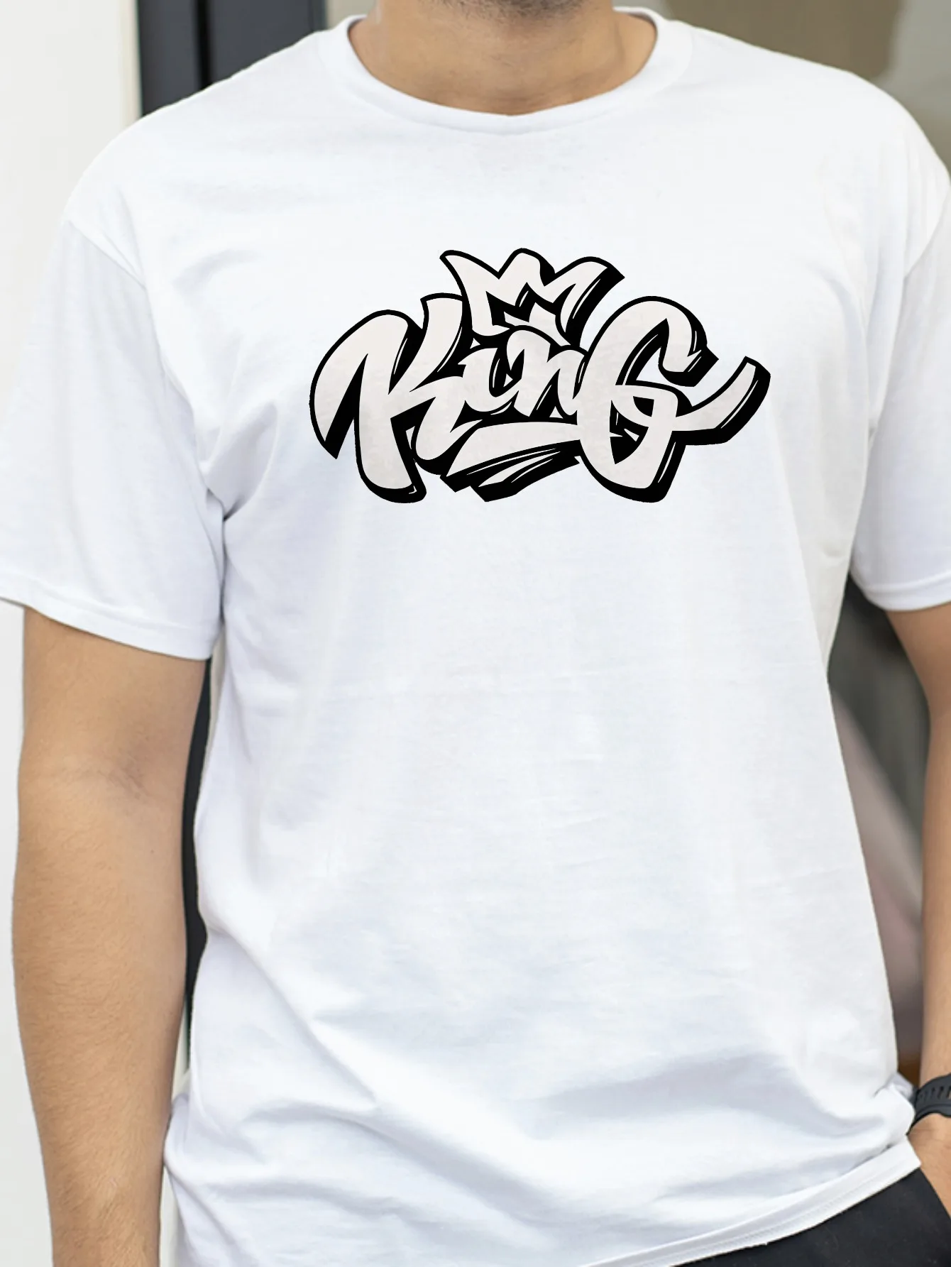 

with Unique Letter king Print Design tshirt Men women Summer Fashion Graphic T-Shirt Casual Round Neck Short Sleeve t shirt