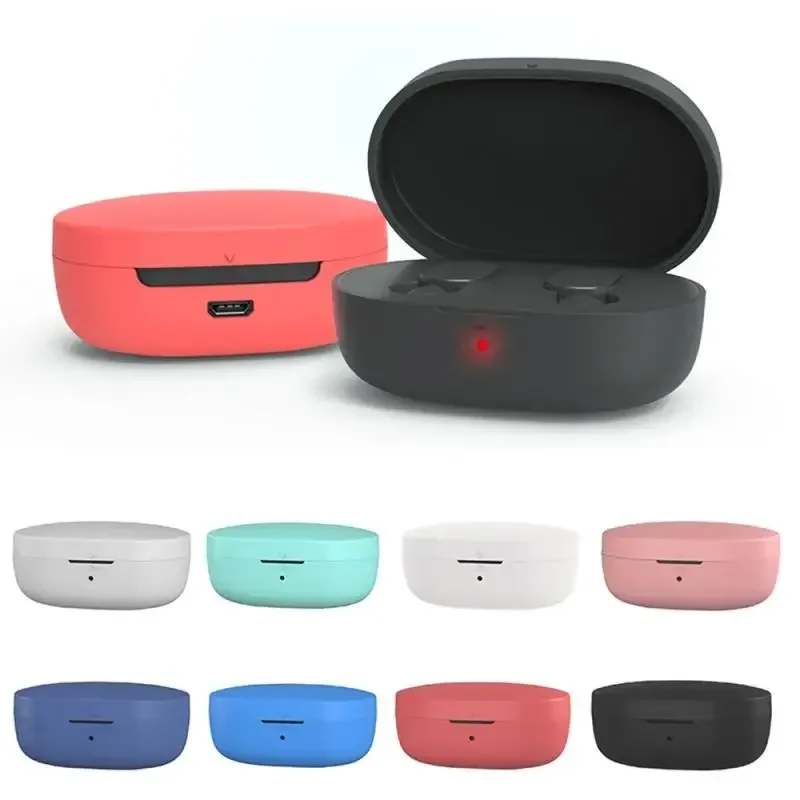Silicone For Redmi Airdots Case Protective Cover With Hook For Xiaomi Mi Redmi AirDots 2 Cover Earphone Wireless Charging Box
