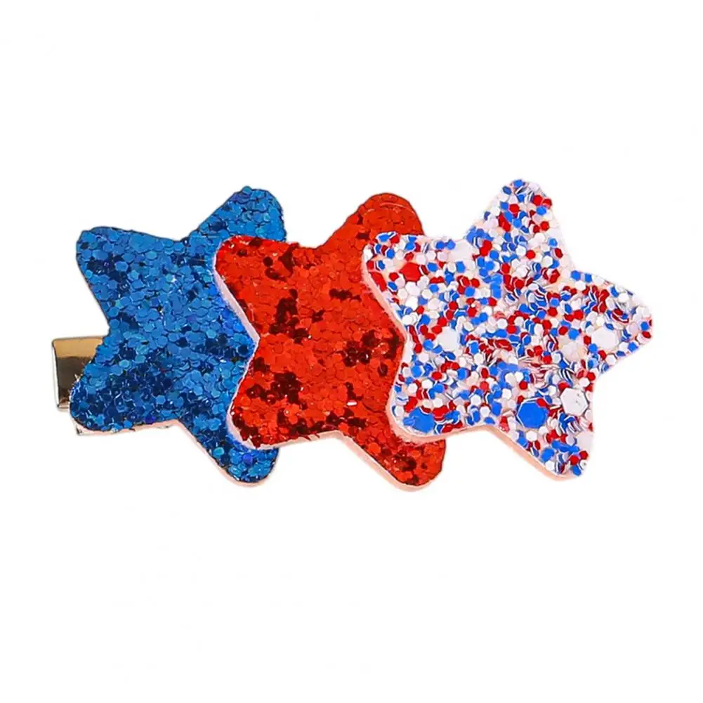Lightweight Hairpin Girl Hairpin with Sparkling Sequins Star-shaped Lightweight Hair Clip Easy One-handed Operation Non-slip