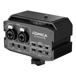 CVM-AX3 Audio Mixer, Dual XLR/3.5mm/6.35mm Mic Preamp , Camera Mixer for Canon Nikon Sony Panasonic DSLR Camera Camcorder