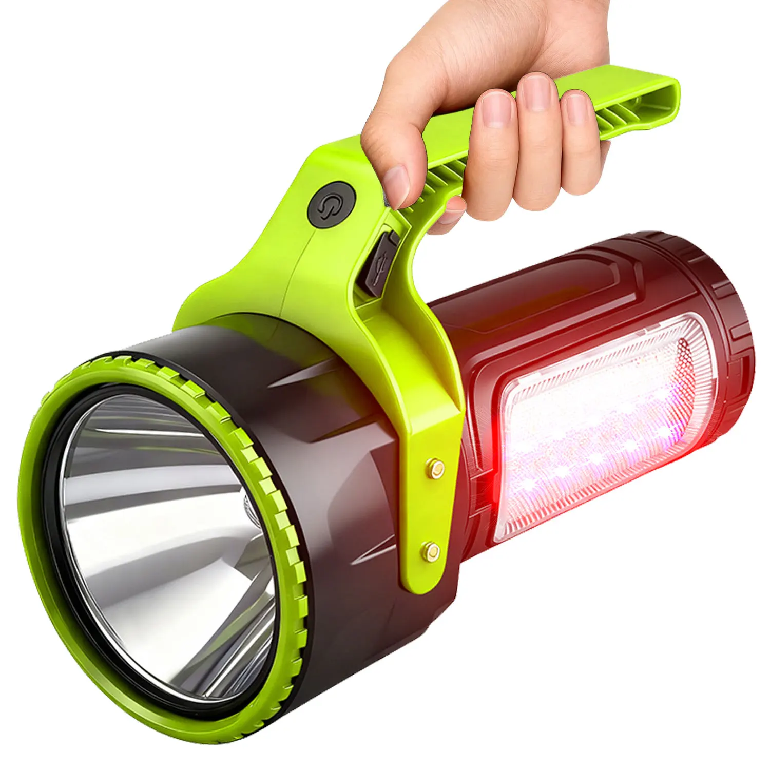 Rechargeable Spotlight，high Lumens Super Bright LED SpotLights Flashlight, 3600mAh Long Runtime Outdoor Waterproof Handheld