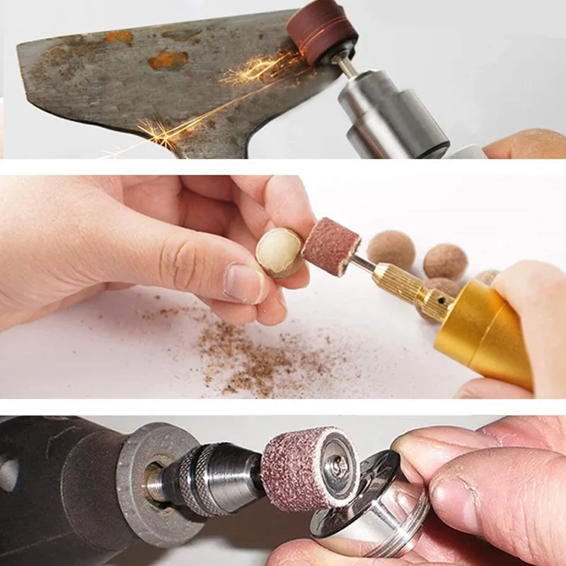 11/52/96pcs Sanding Drum Kit Grit #80 #120 #180 Sanding Band for Dremel Sleeves For Electric Mini Angle Grinder Sanding Mandrels