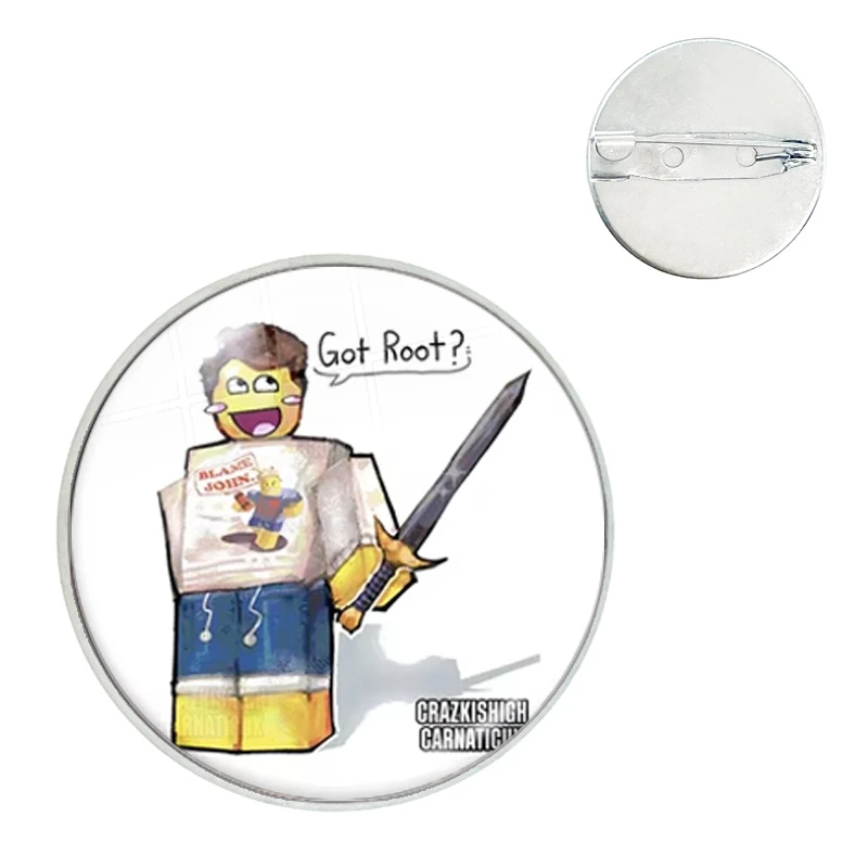 I Love Fried Chicken Shedletsky Anime Glass Dome Pin Game Character Badge Round Brooch Bag Clothes Hat Decoration Gift