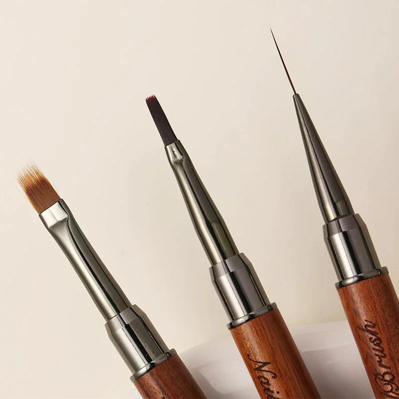 دائم خشب الصندل القطب مسمار فرشاة فنية المزدوج نهاية المهنية مسمار بطانة فرشاة مسمار الفن العلاج بالضوء القلم مسمار اللوحة #3