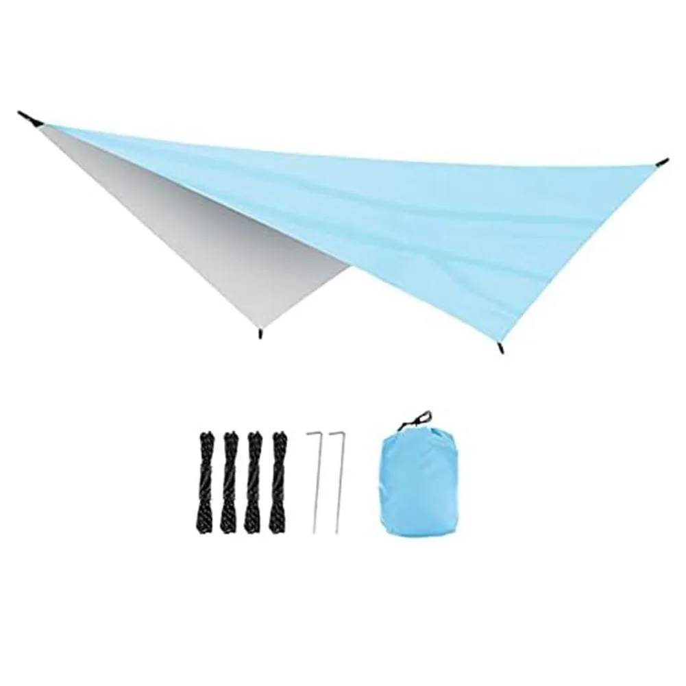 UV Protection Shelter 340 * 260cm Ultralight Camping Tarp 210t Polyester Material Moisture-proof Functionality Picnic Setup