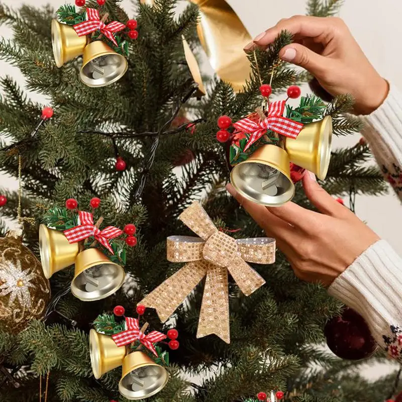 Christmas Bell Decoration Christmas Tree Pendant Metal Bell Hanging Ornaments 2024 Xmas Navidad 2025 New Year Party - Detail 1