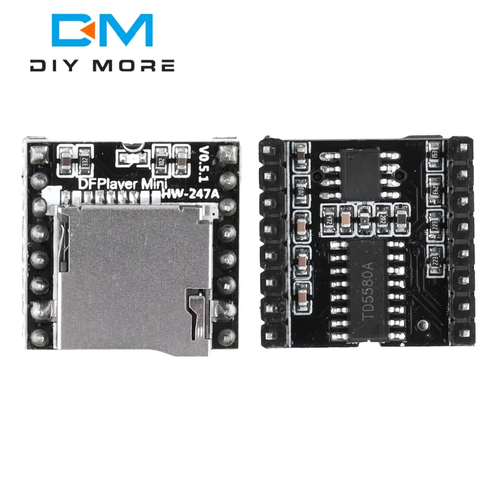 YX5200 DF Player Mini MP3 Player Module V3.0 16P TF Card U Disk DF Player Audio Voice Module Board DC 3.3V-5V For Arduino