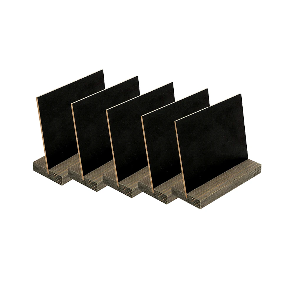 5Pcs Mini Blackboard Signs Black Wooden Chalkboards Tabletop Stands for Food Label Wedding Party Crafts Rustic Decor