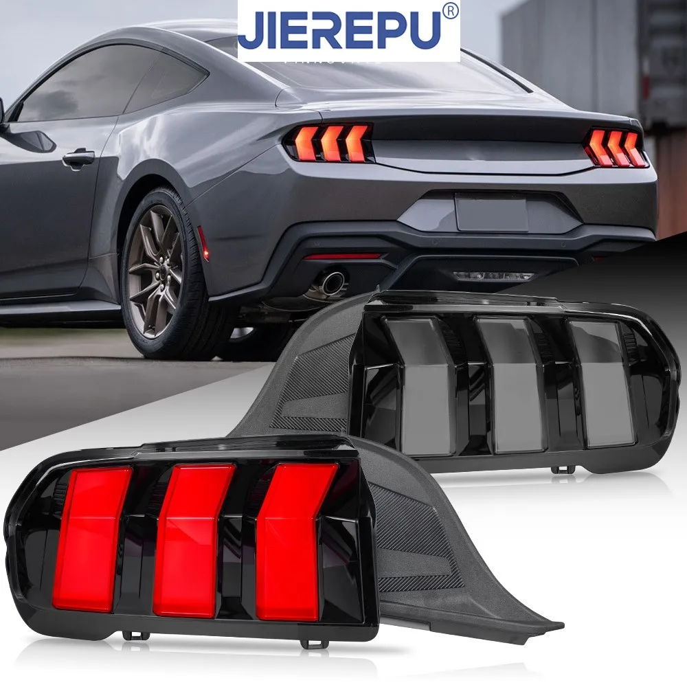 

2 шт. дымчатые светодиодные задние фонари в сборе для 2024-2025 Ford Mustang задние фонари с анимацией последовательные автомобильные фары аксессуары