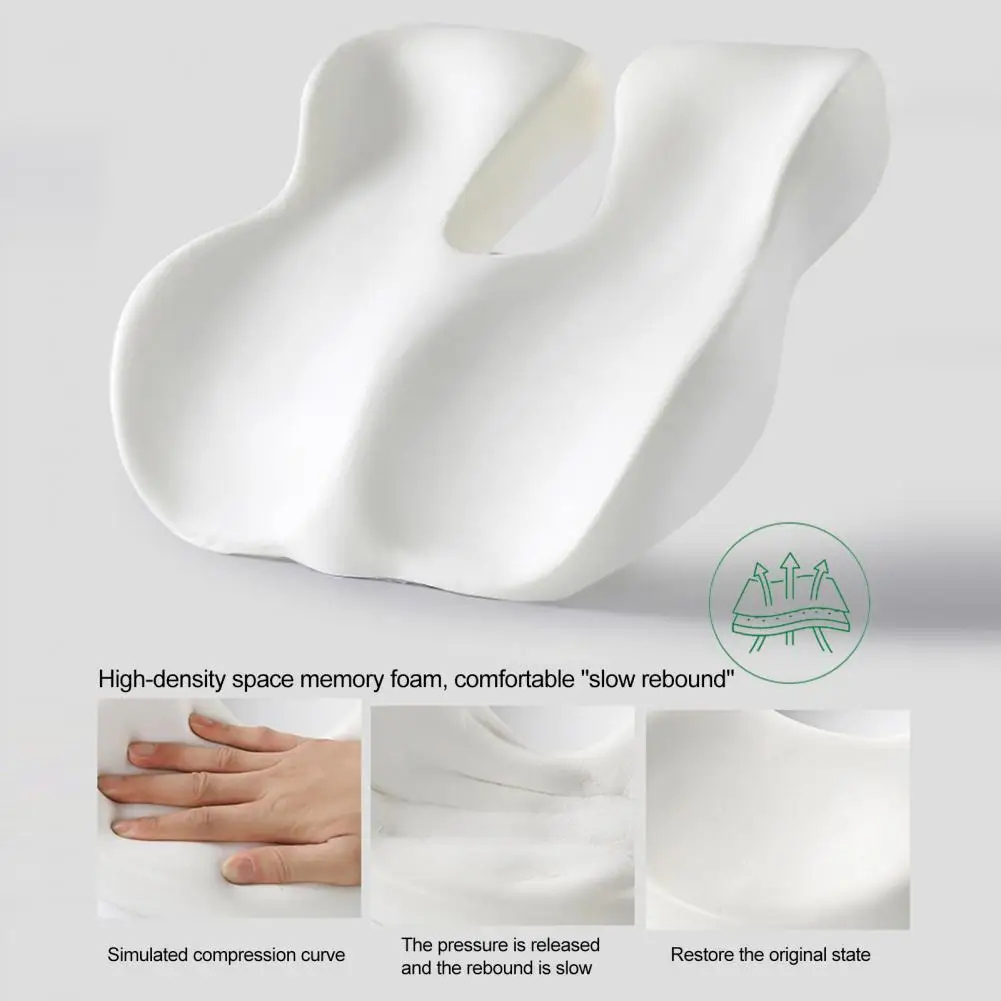 Seat Cushion for Tailbone Pain Relief Contour Cushion Memory Foam Cushion for Long Sitting Hours Tailbone Pain Relief Seat