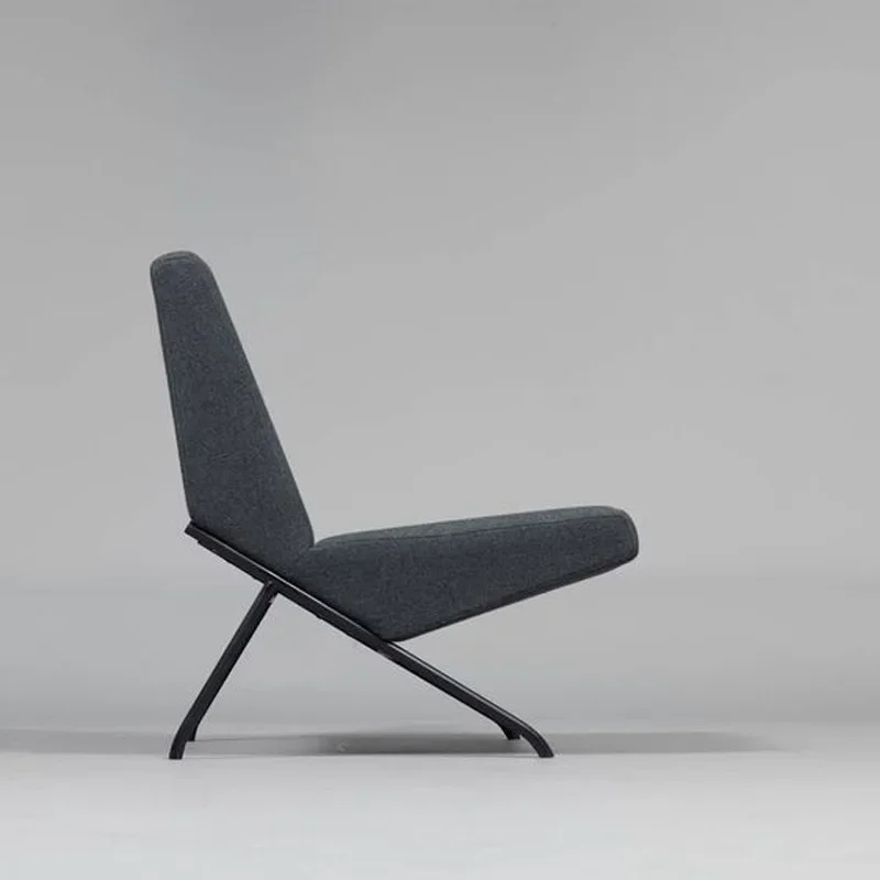 Nordic fabric wrought iron single sofa creative modern living room leisure chair simple lazy leather fashionable small sofa