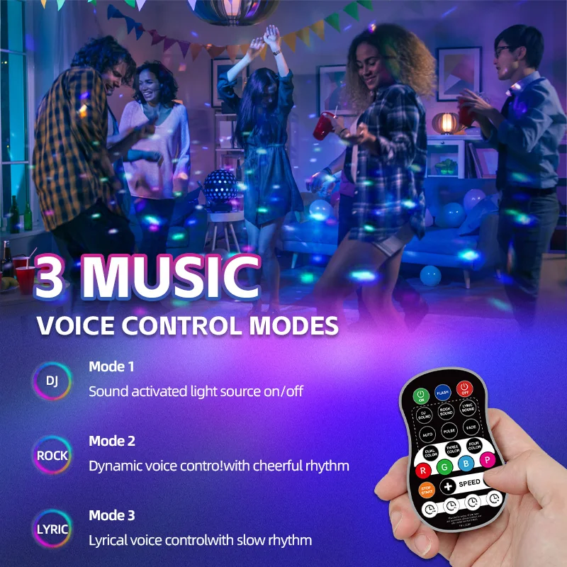 2pcs LED Stage Light DJ Disco Ball Strobe Remote Sound Control Magic ball RGB Christmas Gift Party Club